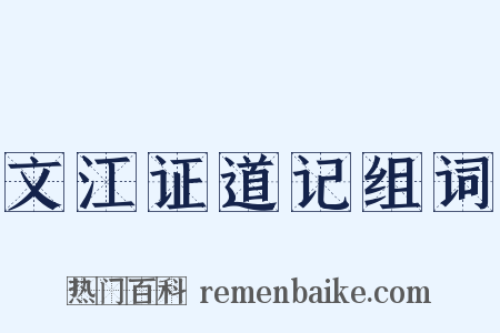 文江证道记组词是什么意思的图片